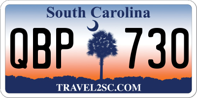 SC license plate QBP730