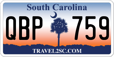 SC license plate QBP759