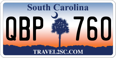 SC license plate QBP760