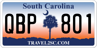 SC license plate QBP801