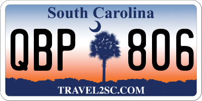 SC license plate QBP806