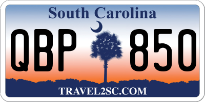 SC license plate QBP850