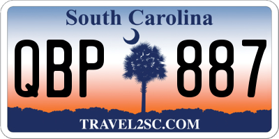 SC license plate QBP887