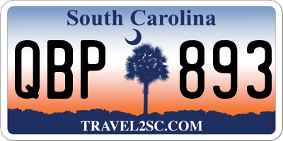 SC license plate QBP893