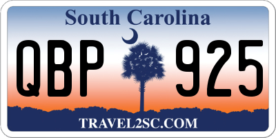 SC license plate QBP925