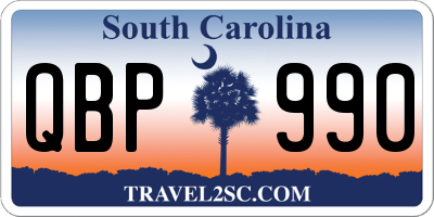 SC license plate QBP990