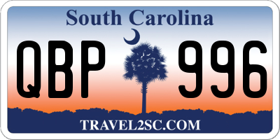 SC license plate QBP996