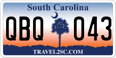 SC license plate QBQ043