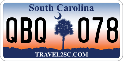 SC license plate QBQ078