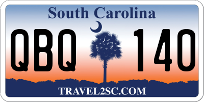 SC license plate QBQ140