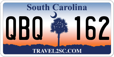 SC license plate QBQ162