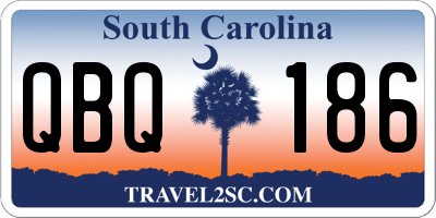 SC license plate QBQ186