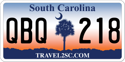 SC license plate QBQ218
