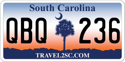 SC license plate QBQ236