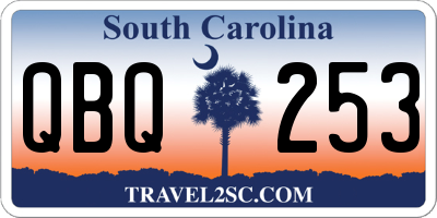 SC license plate QBQ253