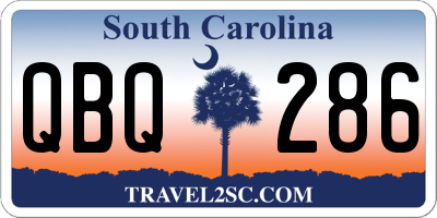 SC license plate QBQ286
