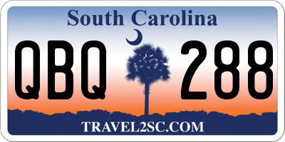 SC license plate QBQ288