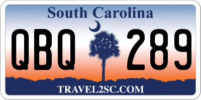 SC license plate QBQ289