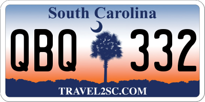 SC license plate QBQ332