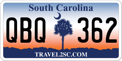SC license plate QBQ362