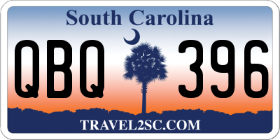 SC license plate QBQ396