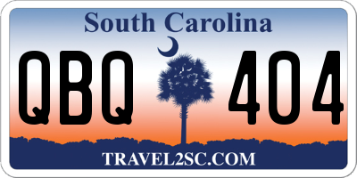 SC license plate QBQ404
