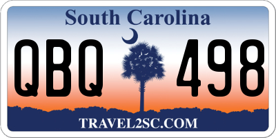 SC license plate QBQ498