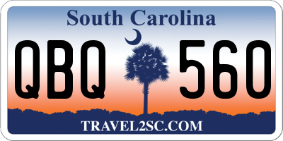SC license plate QBQ560