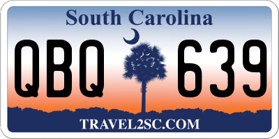 SC license plate QBQ639