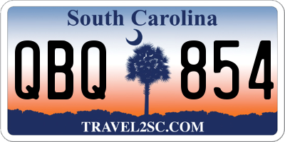 SC license plate QBQ854