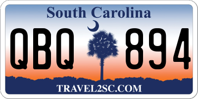 SC license plate QBQ894