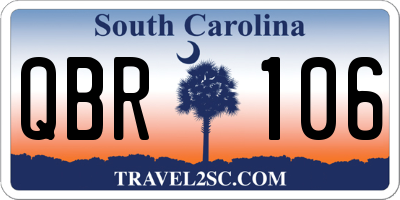 SC license plate QBR106