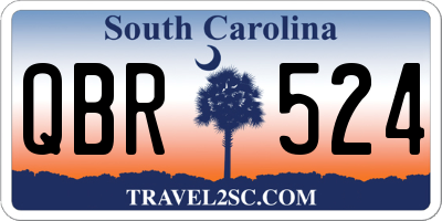 SC license plate QBR524
