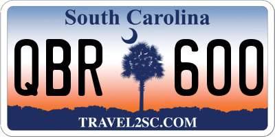 SC license plate QBR600