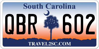 SC license plate QBR602