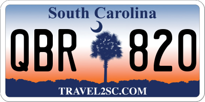 SC license plate QBR820