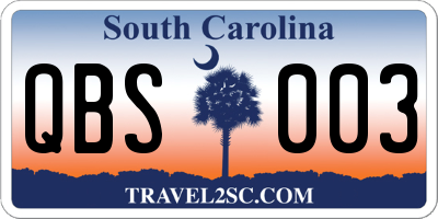 SC license plate QBS003