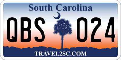 SC license plate QBS024