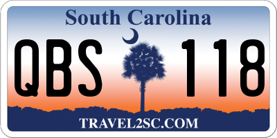 SC license plate QBS118