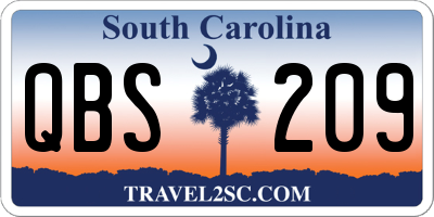 SC license plate QBS209