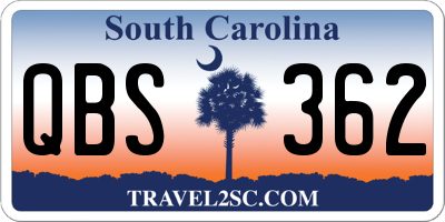 SC license plate QBS362
