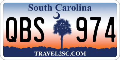SC license plate QBS974