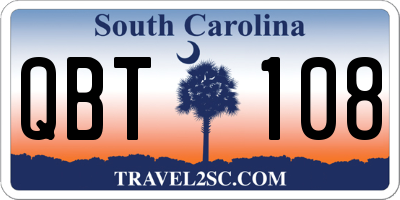 SC license plate QBT108