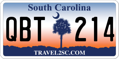 SC license plate QBT214