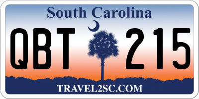 SC license plate QBT215