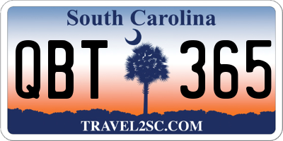 SC license plate QBT365