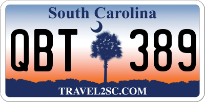 SC license plate QBT389