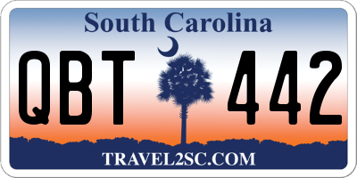 SC license plate QBT442