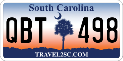 SC license plate QBT498