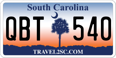 SC license plate QBT540